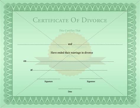Certificate Of Divorce Template Printable MarriageCertificateTemplate