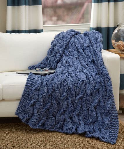 Casual Cables Throw Free Knitting Pattern