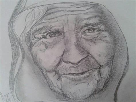 Ejercicio De Rostro De Un Anciano Male Sketch Illustration Art