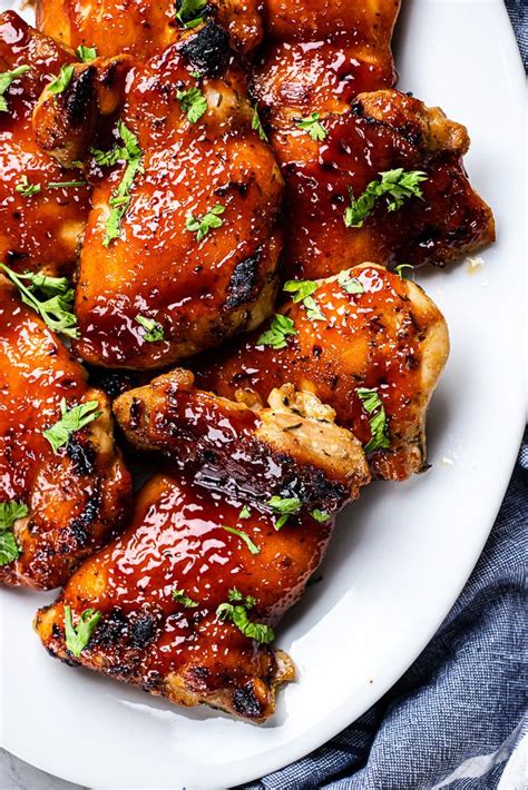 Juicy And Tender Oven Baked Bbq Chicken Thighs Baked Bbq Chicken