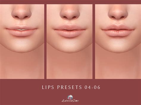 Lips Presets 04 06 From Lutessa • Sims 4 Downloads