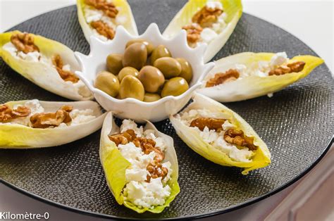 Barquette d endives à la fêta et aux noix olives Kilomètre-0