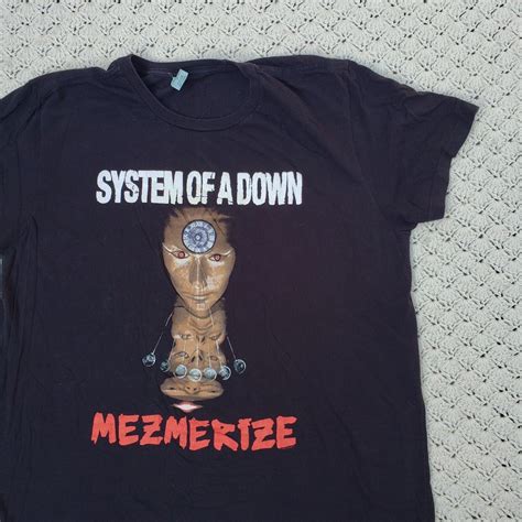 Vtg Y2k System Of A Down Mezmerize Band Tour Metal Rock Band Black T