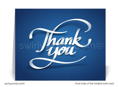 Professional Business Thank You Note Cards Swirly World Design