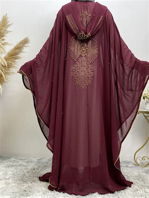 abaya robe musulmane en mousseline de soie pour femmes kimono manches chauve souris dubaï