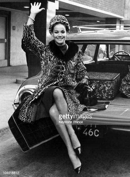 Arrival Of The French Actress Claudine Auger At London Airport In