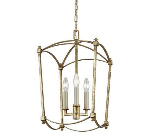 Visual Comfort Style Cage Lantern Chandelier Modern Farmhouse Gold