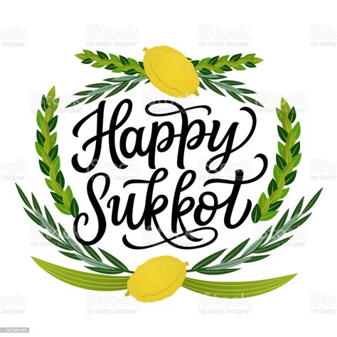 Happy Sukkot Lettering Poster Stock Illustration Download Image Now