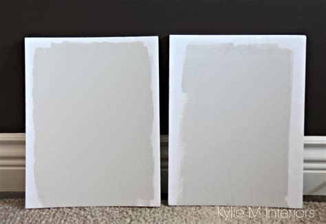 How to compare paint colours. Sherwin Williams Agreeable Gray and Repose Gray samples by Kylie M ...