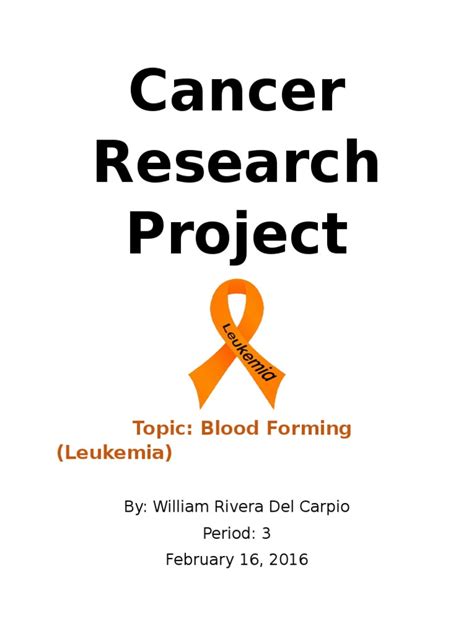 Cancer Research Project Pdf Leukemia Lymphocyte