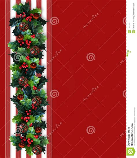Christmas Border Holly Garland Stock Illustration
