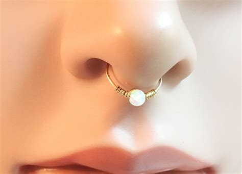 Fake Nose Ring Fake Septum Ring Fake Piercing Hoop Gold Etsy