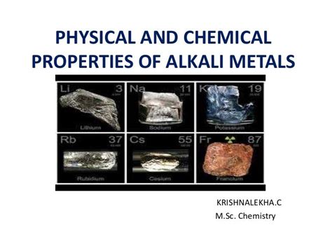 Physical And Chemical Properties Of Alkali Metals