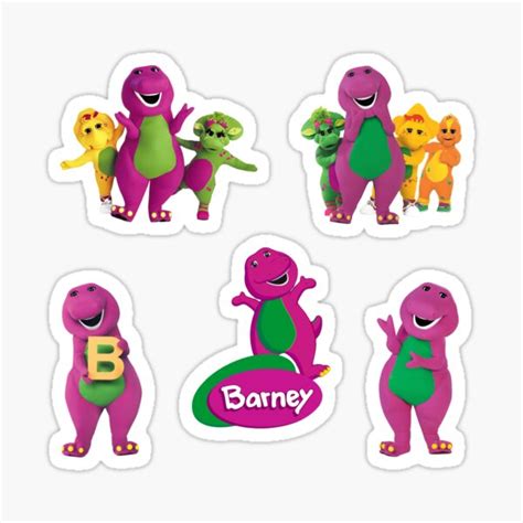 Barney The Dinosaur Pack Of Stickers Sticker By Razvanje20 Redbubble