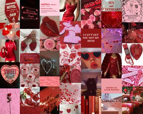 Love Aesthetic Red Wall Collage Set 60 Imágenes Etsy