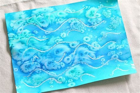 Cool Ocean Art Project For Kids Using Salt And Watercolor Paint Buggy
