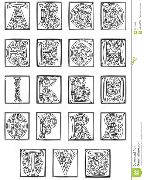 Illuminated Letters Coloring Pages Free Tripafethna