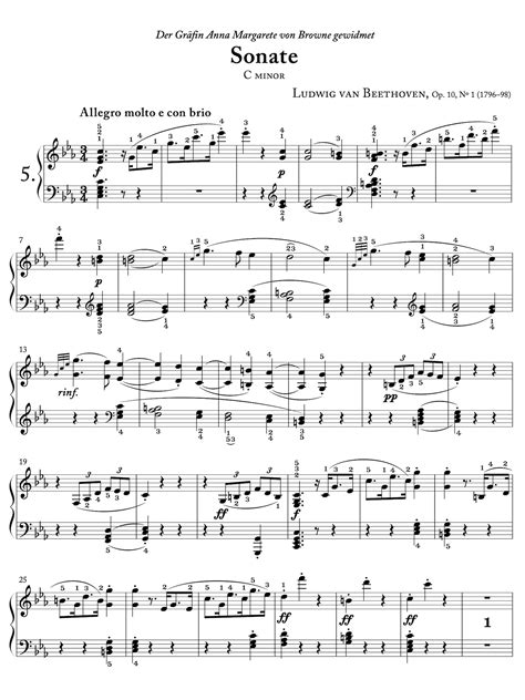 Piano Sonata No 5 In C Minor Op 10 No 1 Notation Central