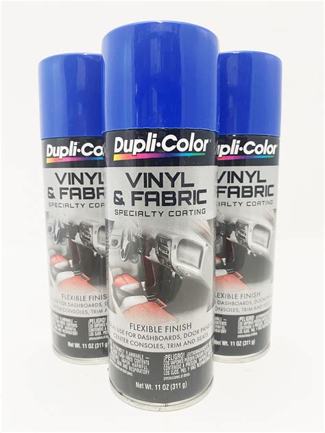 Duplicolor Hvp102 3 Pack Vinyl And Fabric Spray Paint Blue 11 Oz
