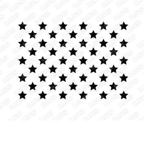 50 Stars American Flag Svg 50 Black Stars Union 50 Stars Svg Etsy