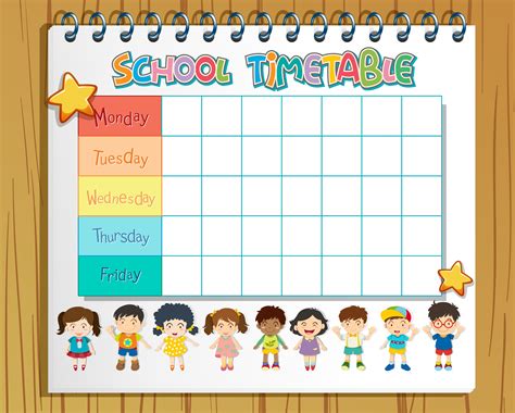 School Timetable Planner In Notebook 684945 Vector Art At Vecteezy