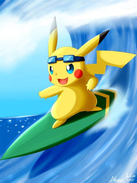 Surfing Pikachu By Akamihara On Deviantart Pikachu Drawing