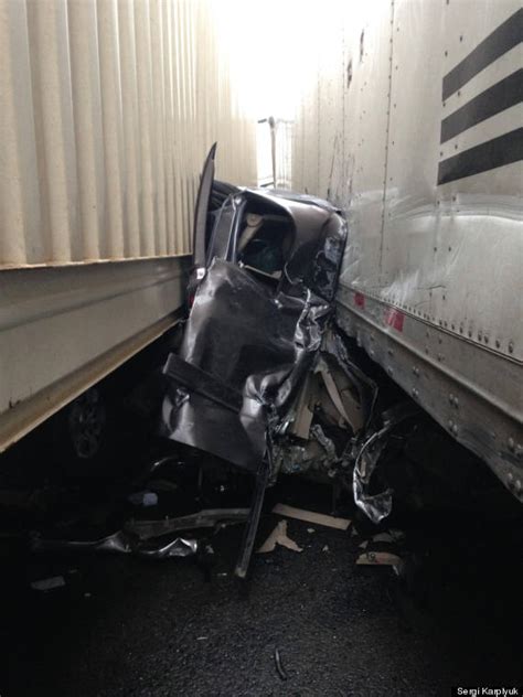 Driver Sandwiched By 2 Semi Trucks Describes Horrifying Crash Photo