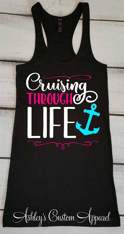 Cruise Shirts Funny Cruise Drinking Shirt Cruising Through Life Boating Tank Tops Cruise