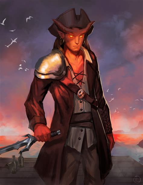 Thiefling Pirate Dungeons And Dragons Characters Fantasy Character Design Pirate Art