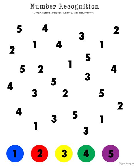 Visit our page of dot to dot puzzles with letters. Dot Marker Numbers 1-5 Worksheet