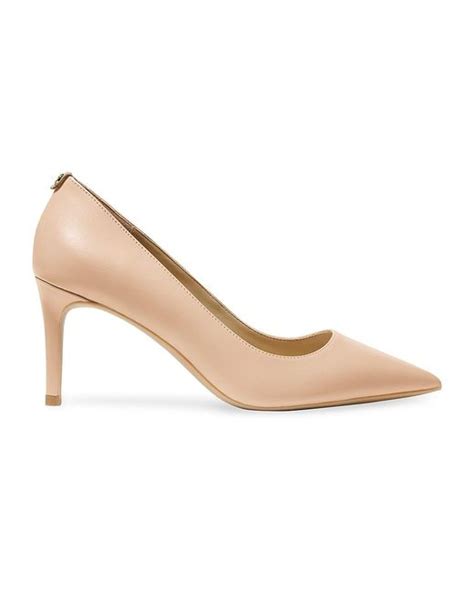 Michael Michael Kors Alina 75mm Leather Pointed Toe Pumps In Natural Lyst