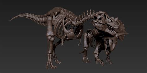 Dinosaur Art Tyrannosaurus Kaiju T Rex Skeleton Lion Sculpture Skull Art 3d Statue