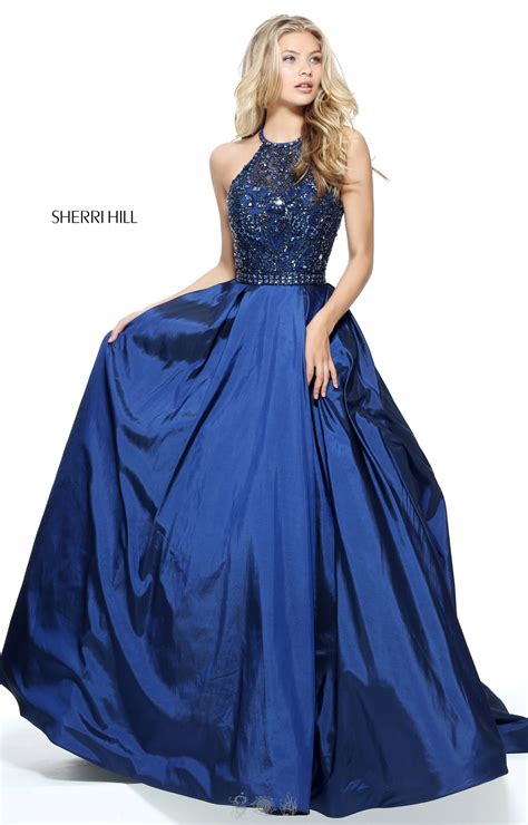 Sherri Hill 51242 Halter Ballgown With Beaded Top Prom Dress