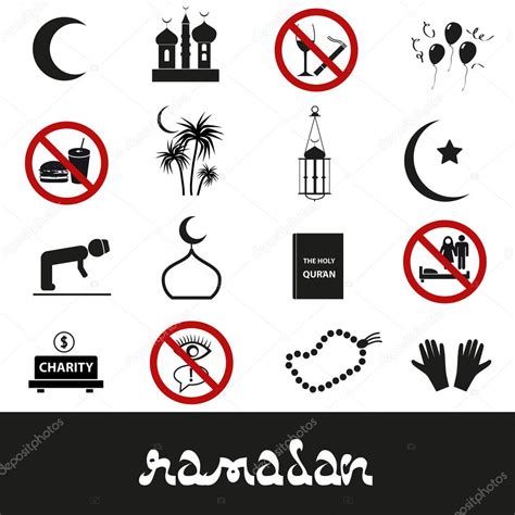 Ramadan is also a time of increased devotion, prayer, and reading of the qur'an. Ramadan Islam Urlaub schwarze Symbole festlegen eps10 ...
