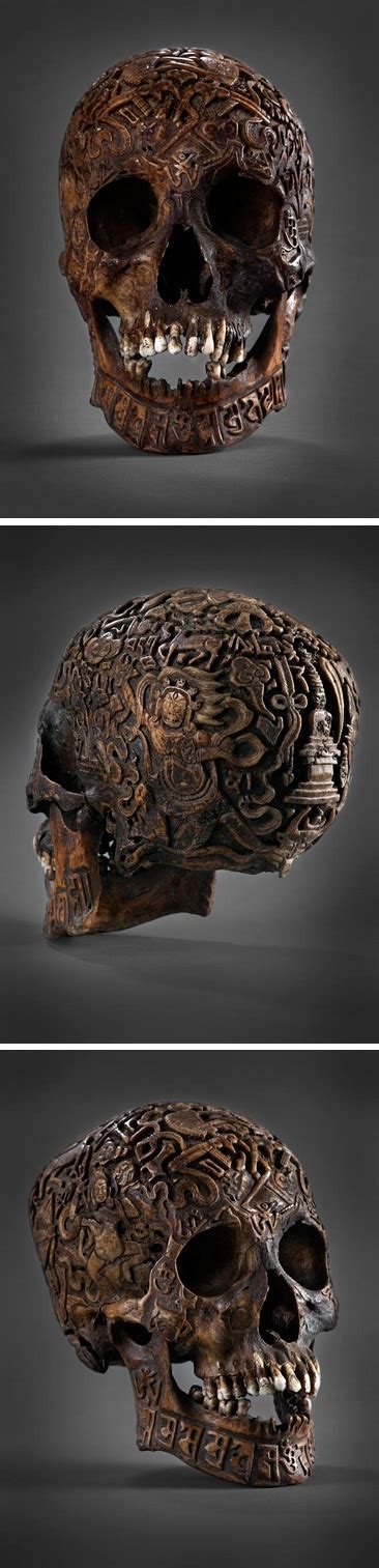 A recent drawing i did of a tibetan skull, i also explain the meaning of a tibetan skull and the history of there ritualistic uses in buddhism. Tibetan carvings on human skull | Skulls! | Pinterest ...
