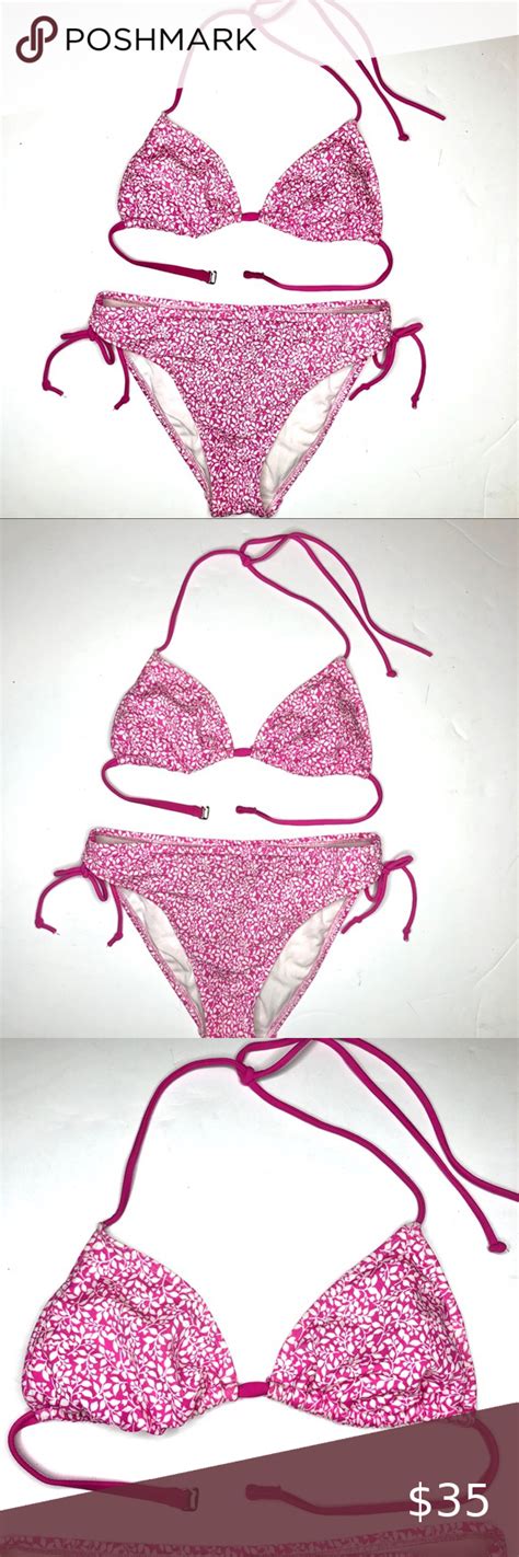 Isaac Mizrahi Bright Pink And White Print Bikini Issac Mizrahi Bright