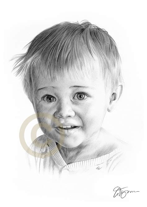 Pencil Portrait Commission Of A Young Boy By Uk Artist Gary Tymon