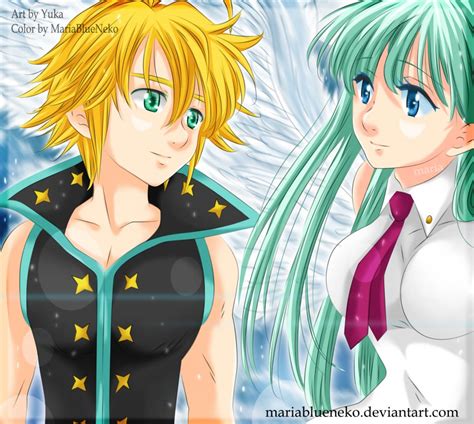 The sin of wrath sighed in discontent despite the nonchalant smile donning his features. Meliodas~Elizabeth by MariaBlueNeko on DeviantArt