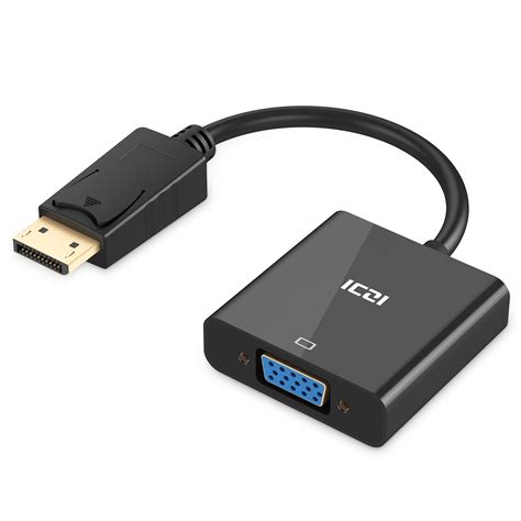 Displayport To Vga Iczi Gold Plated Dp To Vga Adapter For Pc Laptops