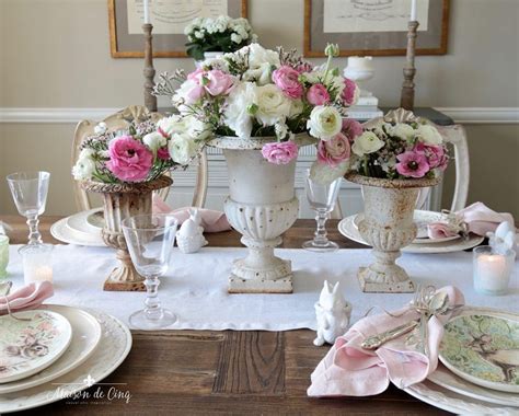 Easter Table Setting Idea Soft And Pretty Easter Tablescape In 2021