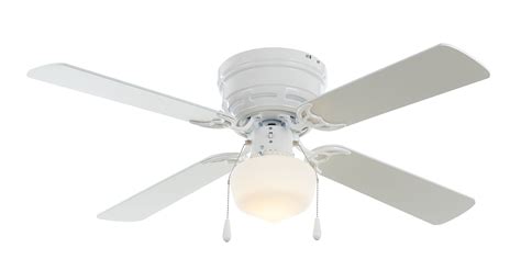 Mainstays 42 Hugger Metal Indoor Ceiling Fan With Light White 4