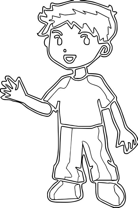Boy Outline Line Coloring Page Coloring Pages