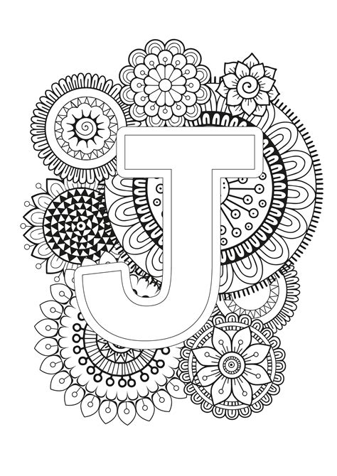 Mindfulness Coloring Page Alphabet Mandala Coloring Pages Abstract