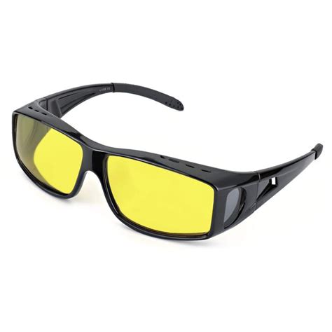 lvioe wrap around night vision glasses fit over prescription glasses with polarized yellow lens