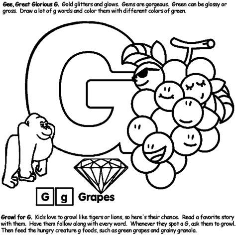 Alphabet G Coloring Pages Coloring Pages