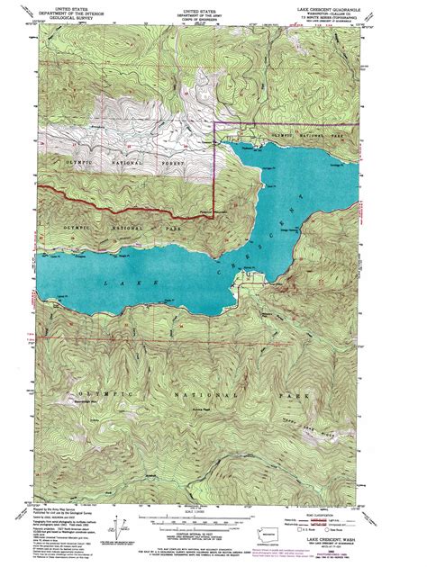 Lake Crescent Topographic Map Wa Usgs Topo Quad 48123a7