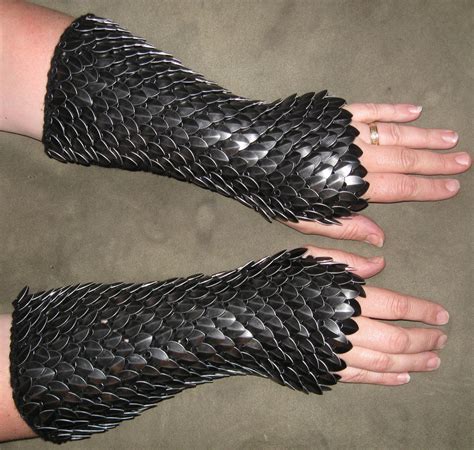 Scalemail Armor Dragonhide Knitted Gauntlets Made To Order Etsy