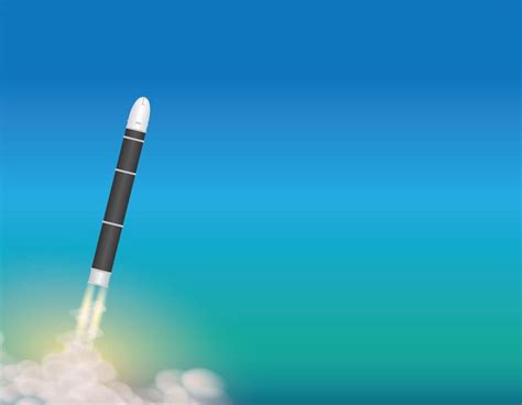 Premium Photo Ballistic Missile Launching On An Isolated Blue