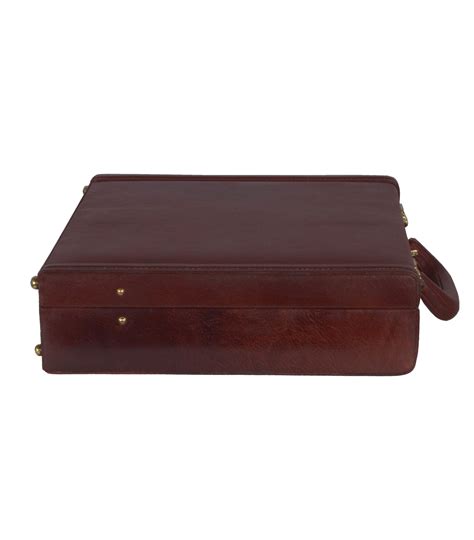 Zint Men Genuine Leather Hard Briefcase Vintage Style Zint Leather Goods