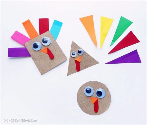Simple Shape Turkey Craft For Preschoolers Learning Shapes